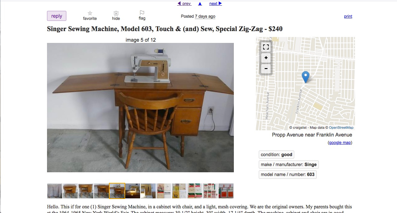male pattern boldness Sewing Machines on Craigslist The Good